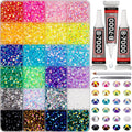 Worthofbest 9000Pcs Rhinestones Kit — 5mm Flat-Back AB Rainbow Crystals + B7000 Glue
