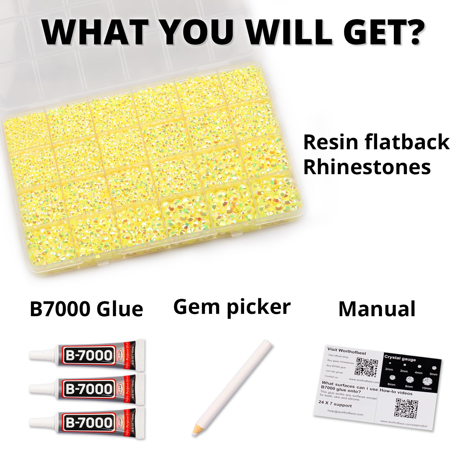 Worthofbest B7000 glue 3x10ml for precise, strong bonds on multiple surfaces.
