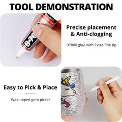 Worthofbest B7000 glue set with precision tip for strong, clear-drying bonds.