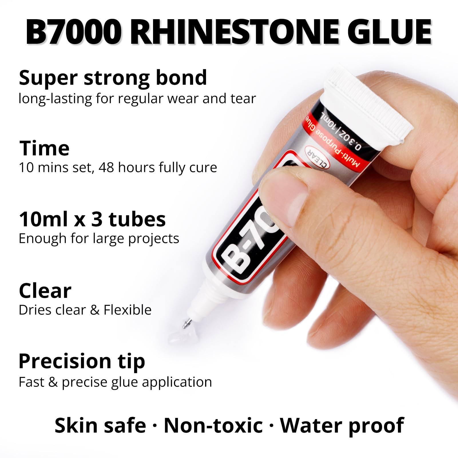 Worthofbest B7000 glue trio with precision nozzle for strong, clear bonds.