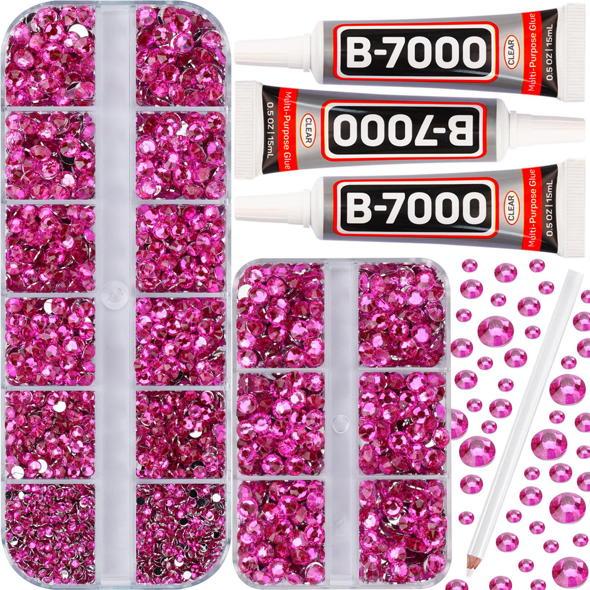 Worthofbest kit B7000 y piedras, enfoque en adhesión duradera para telas.