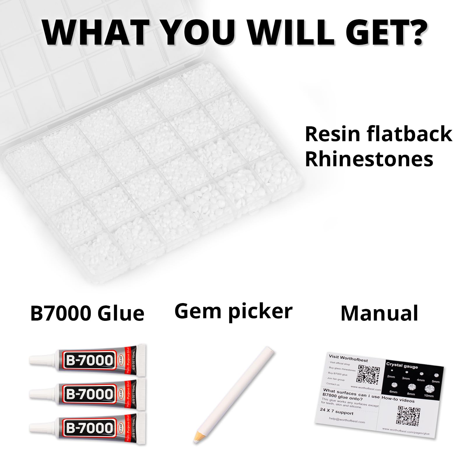 Worthofbest bedazzler kit contents for easy embellishment projects.