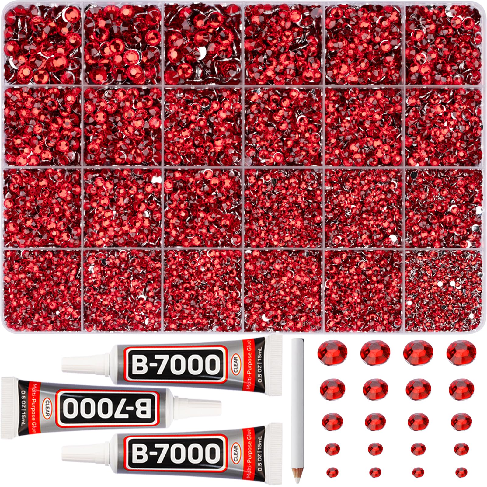 Worthofbest bedazzler red rhinestones full set for crafting and outfits