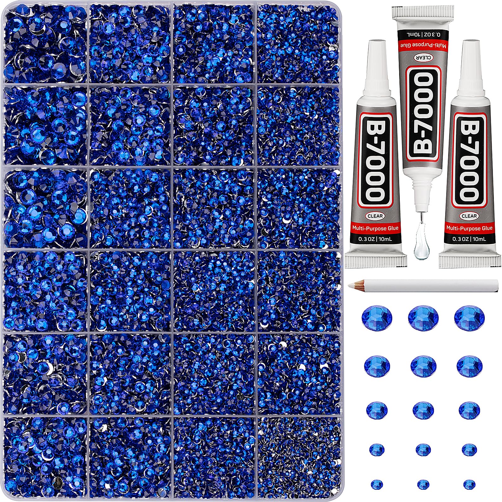 Worthofbest blue rhinestones bulk kit for dazzling crafts and fashion projects