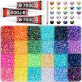 Worthofbest 17000 Pcs Rainbow 4mm Rhinestones Kit — Flatback SS16 Gems for Crafts, Clothes & DIY Projects