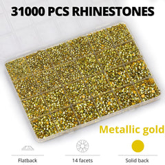 Worthofbest 3mm gold flat-back rhinestones for eye-catching accents on accessories.