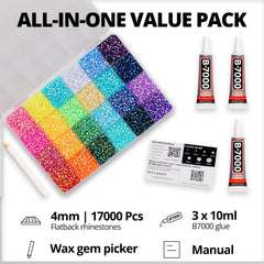 Worthofbest multicolor rainbow flatback gems for clothing embellishments and nail art.