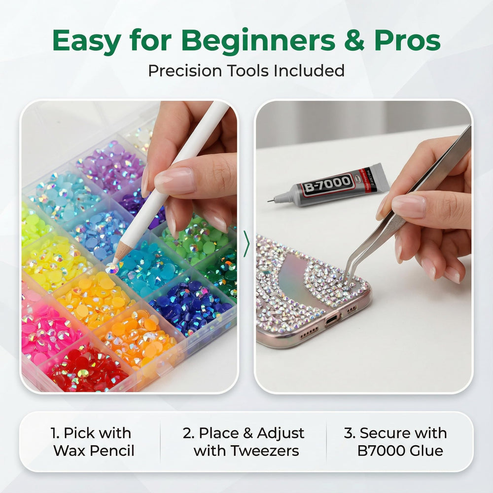 Worthofbest nail art rhinestones for creating detailed designs on nails.