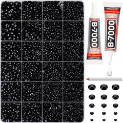 Worthofbest pedrería negra 2mm para decoración en ropa y accesorios con brillo intenso