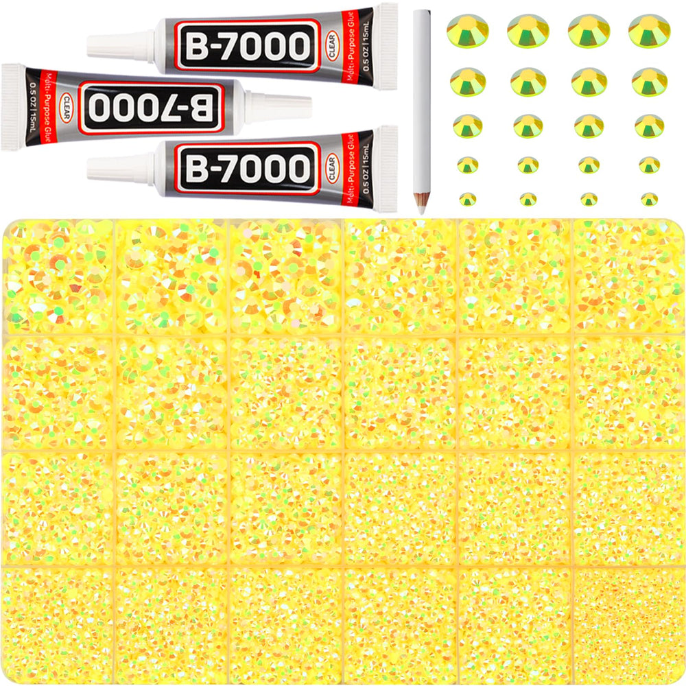 Worthofbest piedras amarillas 32000 piezas para manualidades con brillo intenso