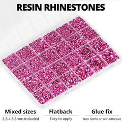Piedras resina fucsia 4mm con acabado facetado para acentos brillantes