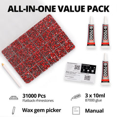 Worthofbest red rhinestones 2mm close-up for precise garment embellishments