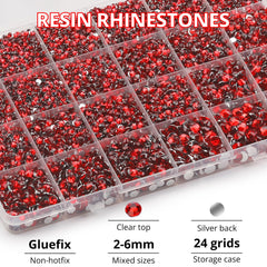 Worthofbest red rhinestones 3mm close-up showing sparkle and shine