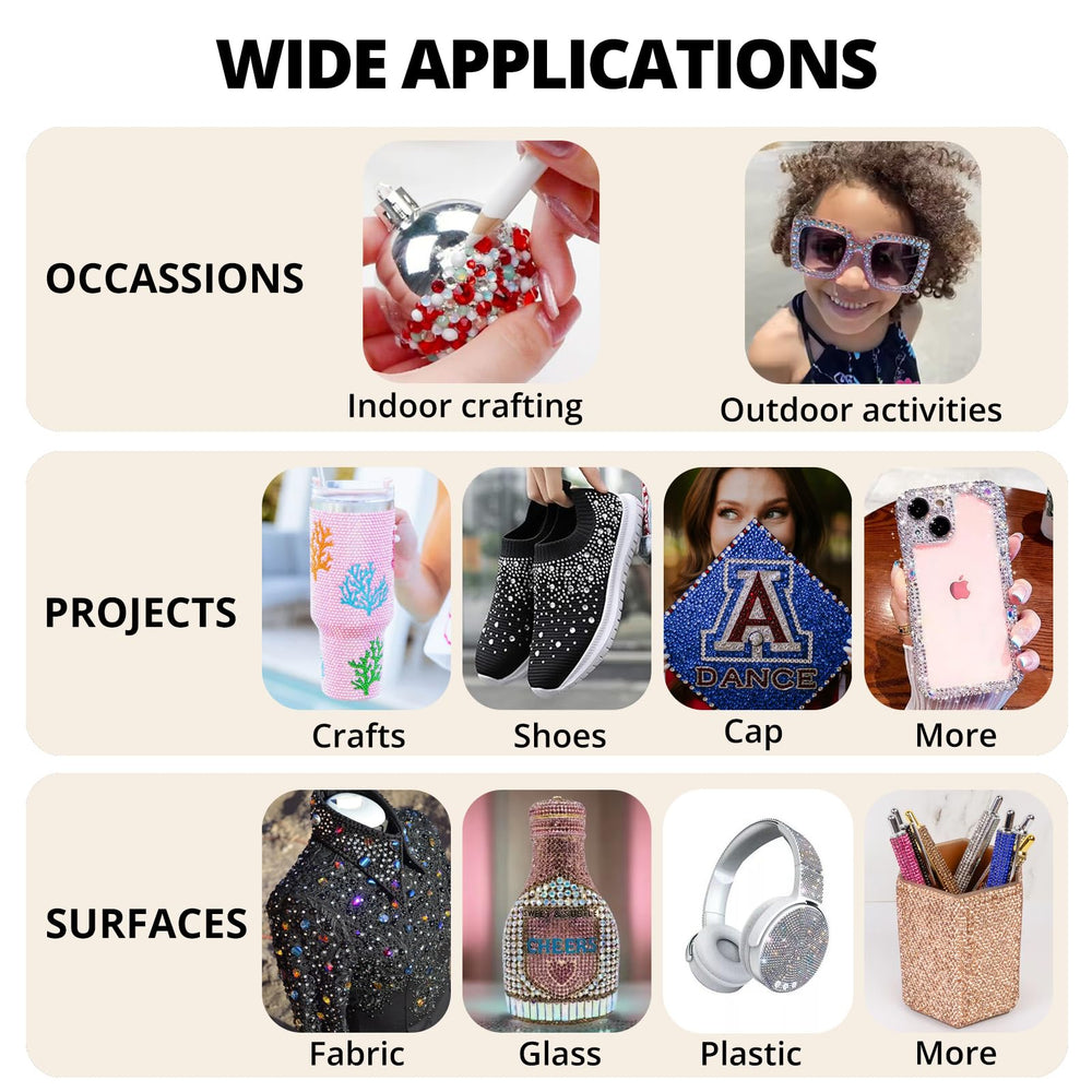 Worthofbest rhinestones kit supports easy DIY decor and accessories