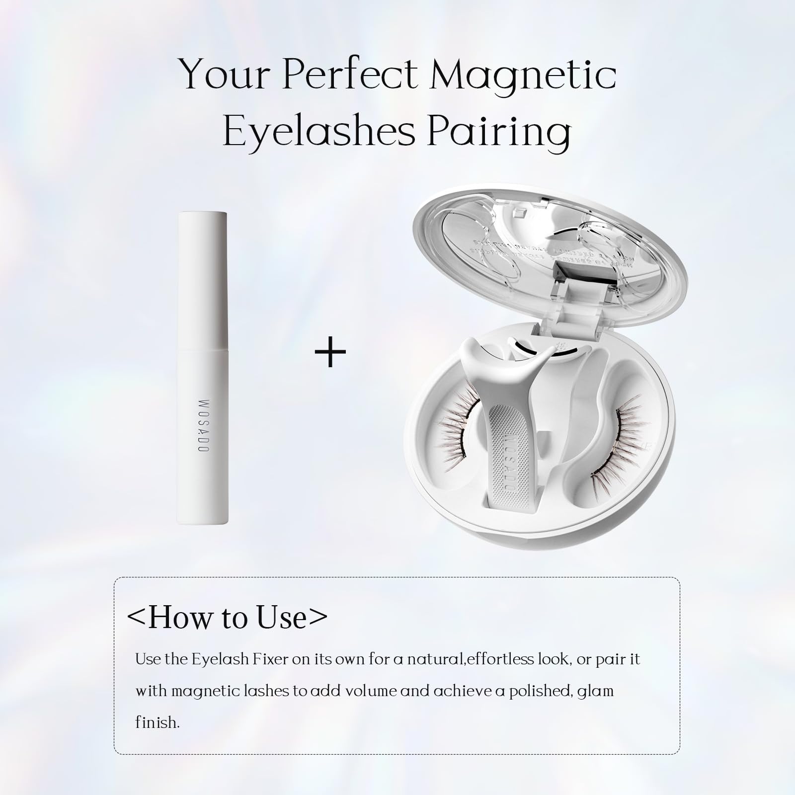 WOSADO applicator-assisted application enables precise, comfortable lash adhesion.