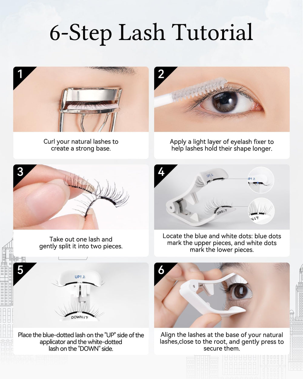 WOSADO lightweight lashes weighing 0.034 g for all-day comfort.