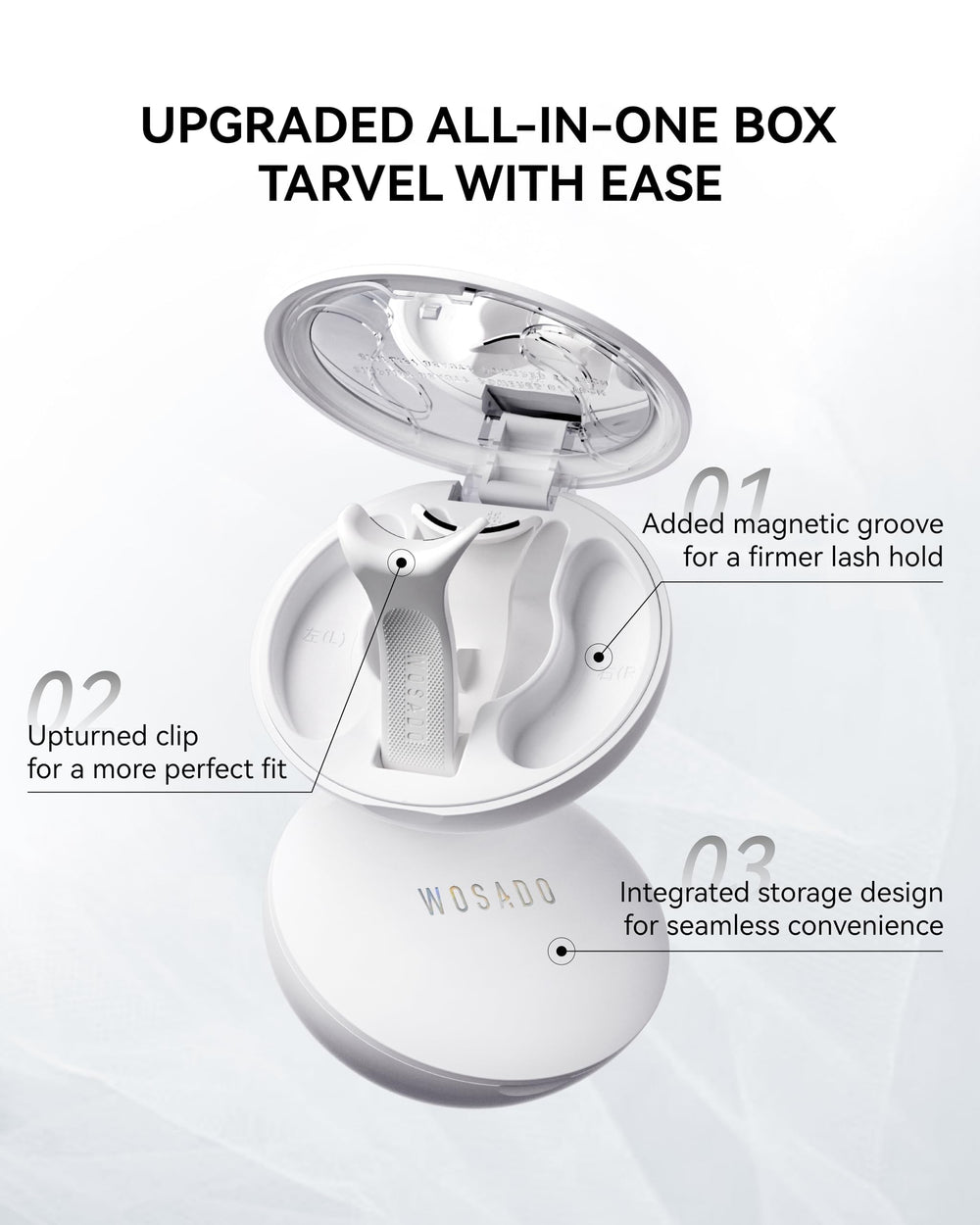 WOSADO lightweight lashes weighing 0.034g for all-day comfort