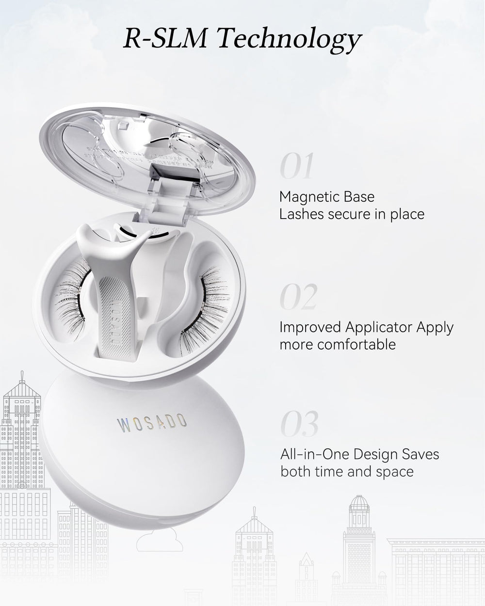 WOSADO lightweight lashes weighing 0.034g for all-day wear