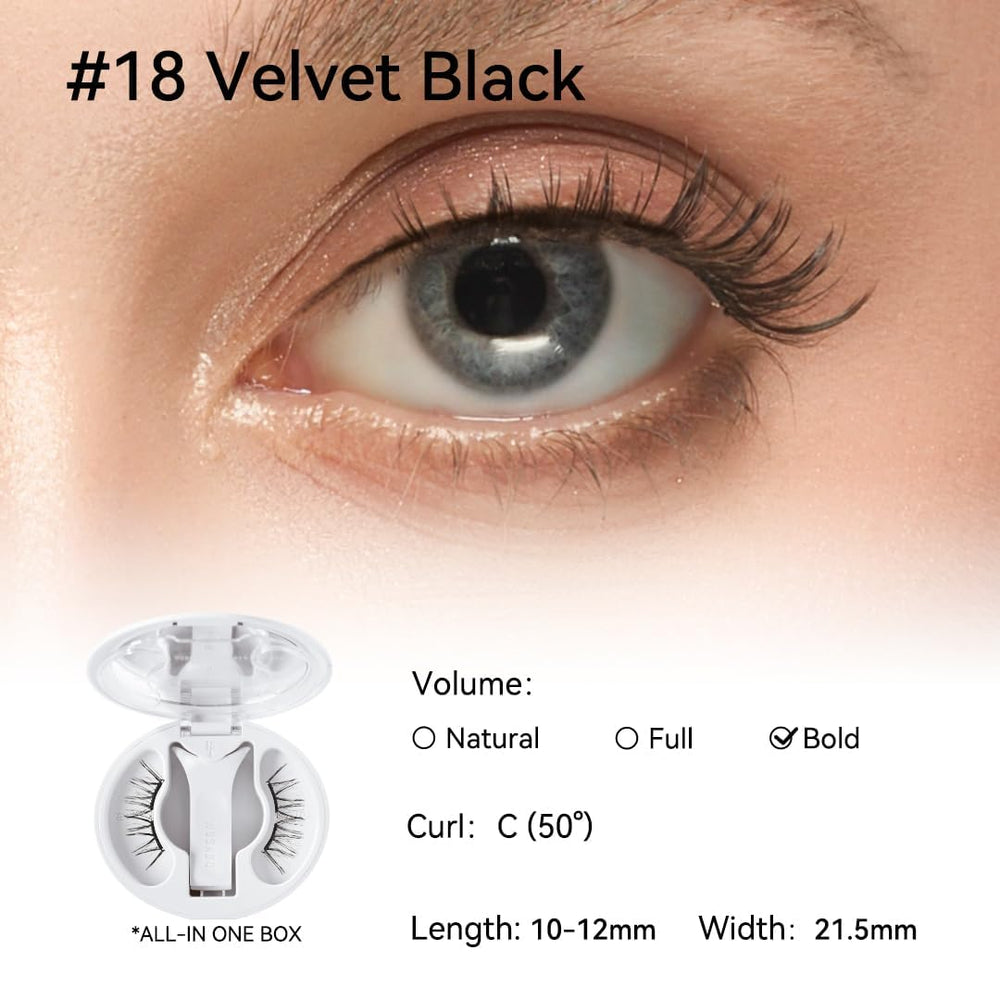 WOSADO Velvet Black magnetic lashes close-up showing feather-light design