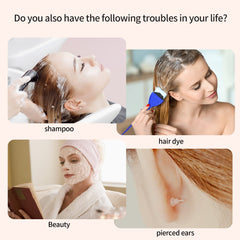 WOSHOP waterproof ear caps keep ears dry in bath and coloring sessions.