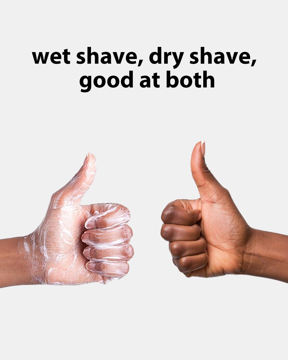 Wotdmu wet/dry compatible blades for versatile head and facial grooming