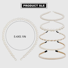 Diadema de perlas con tamaños mixtos, toque versátil para novias.