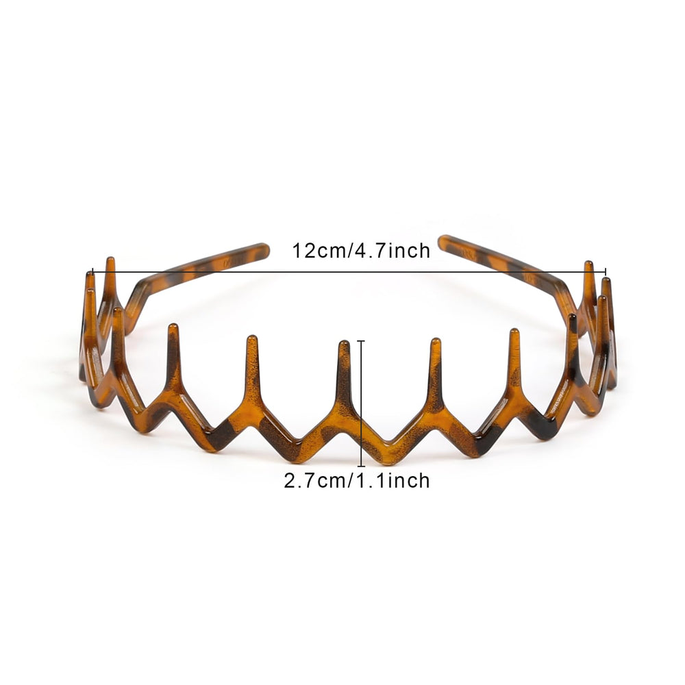 WOVOWOVO diadema zigzag con dientes negro, anti deslizamiento para actividad física