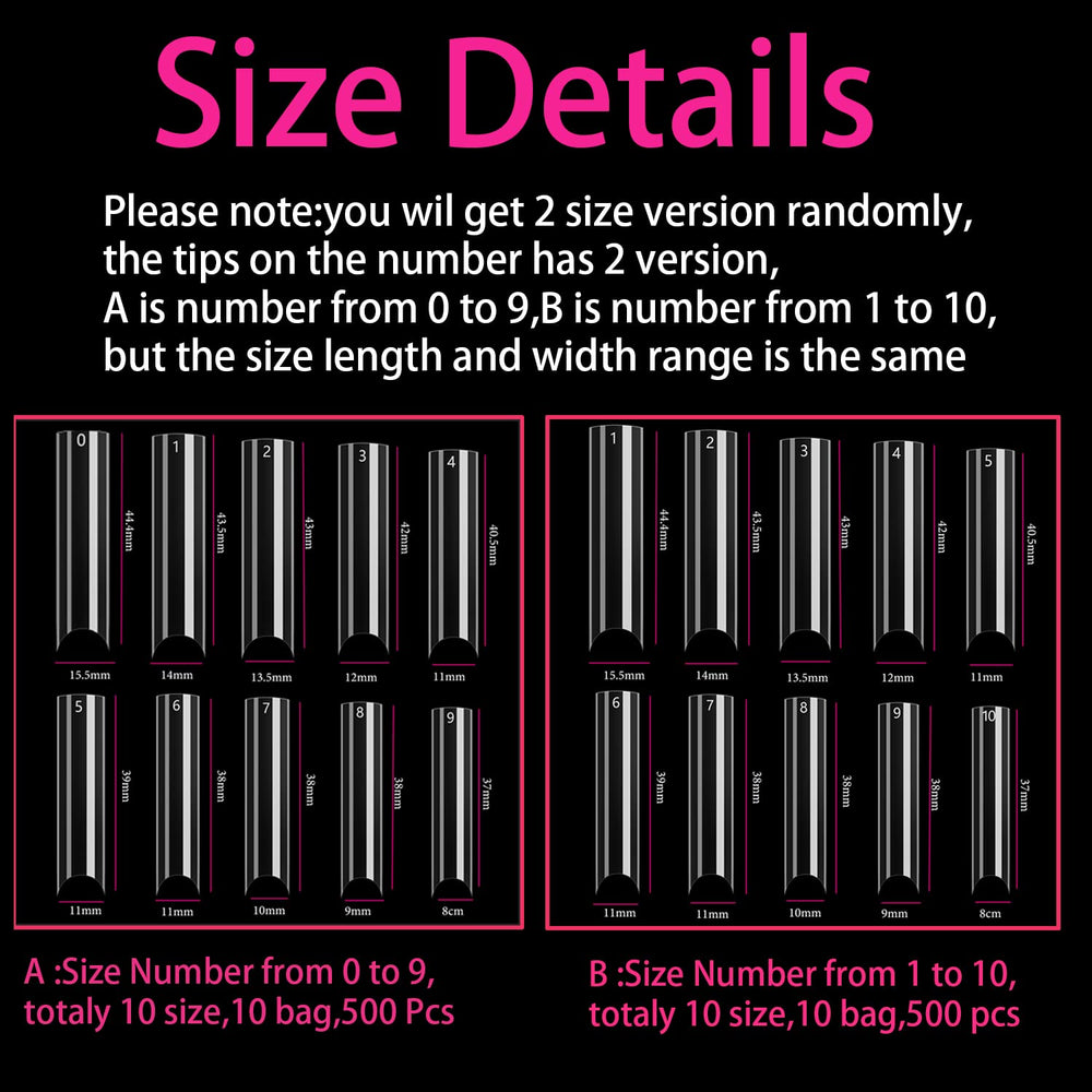 WOWITIS tips uñas diez tallas prenumeradas para un ajuste sencillo.