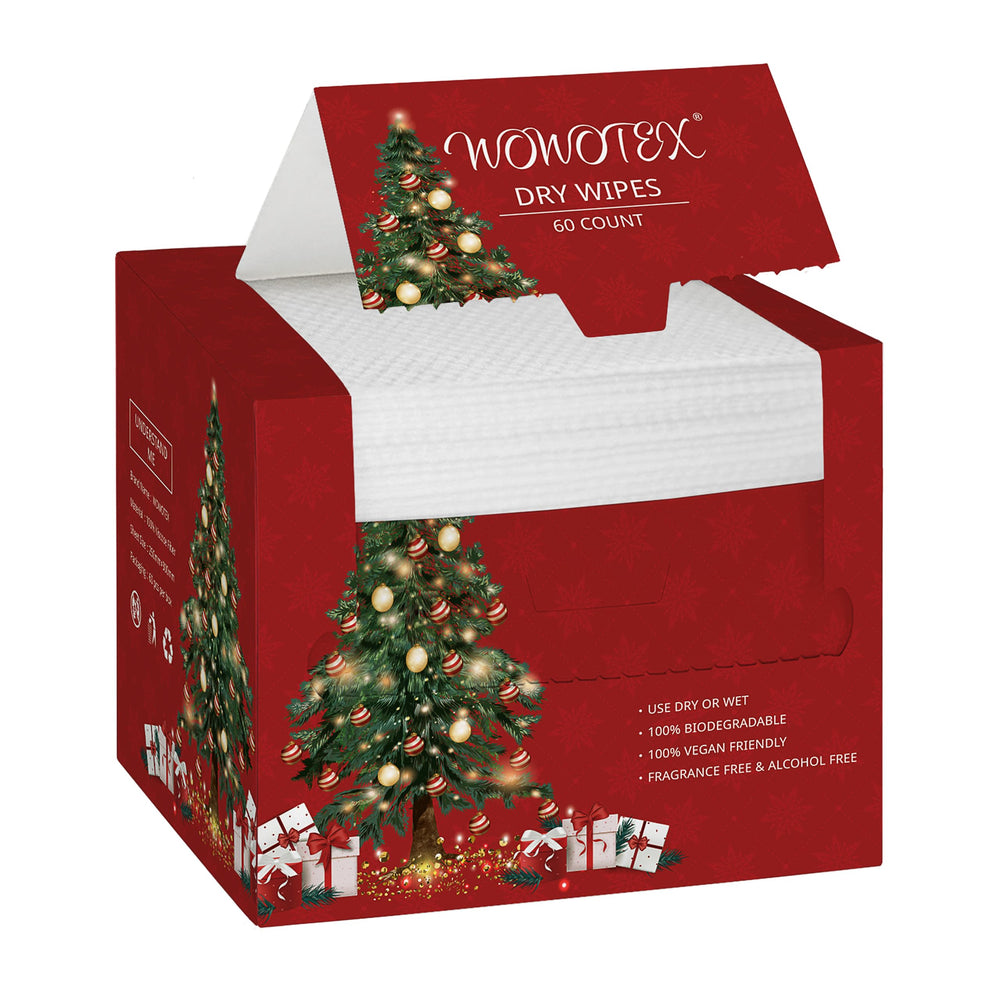 WOWOTEX: toallas faciales desechables navidad grande 60 piezas para limpieza suave