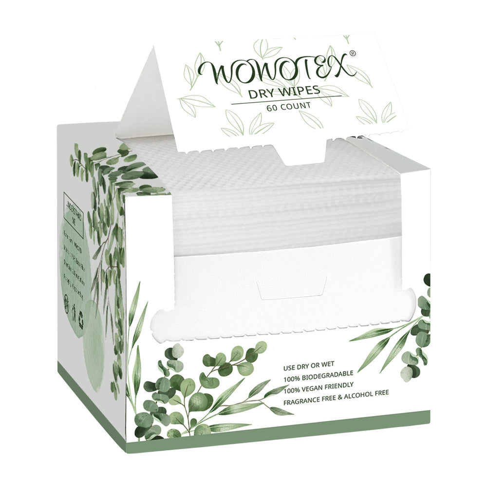 WOWOTEX toallitas faciales desechables grandes, 60 piezas en caja, uso diario