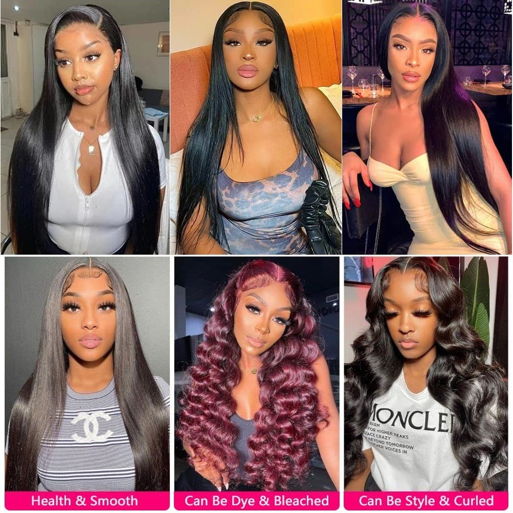 WOWQUEEN 10A Brazilian straight hair bundles natural black shade for easy matching.