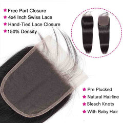 WOWQUEEN lace closure 4x4 soft and breathable for comfortable wear.
