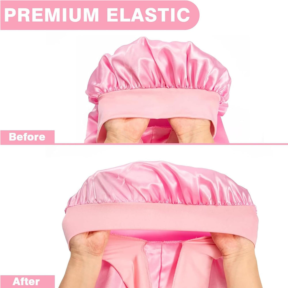Bonete elástico Wozutunt, rosa, diseño adaptable para cualquier peinado.