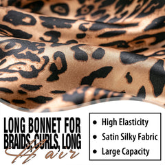 Cubierta para cabello largo WOZUTUNT: bonete satén para cabellos extensos