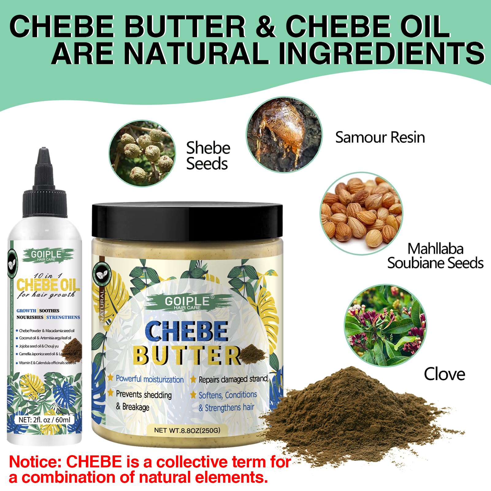 WOZUTUNT Chebe aceite para fortalecimiento del cabello y cuidado del cuero cabelludo.