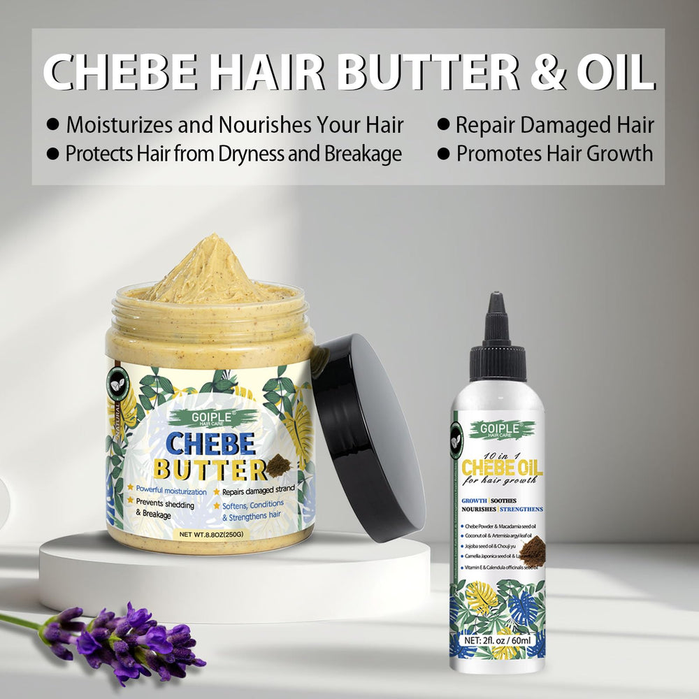 Aplicación de WOZUTUNT Chebe en cabello para hidratación desde la raíz.