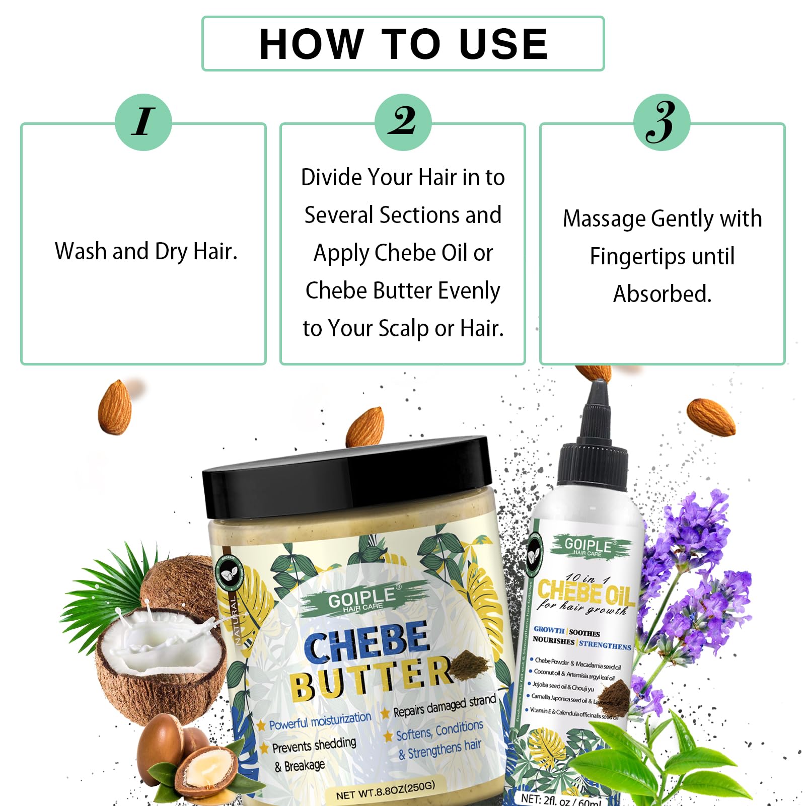 Cuidado versátil para todo tipo de cabello con WOZUTUNT Chebe.