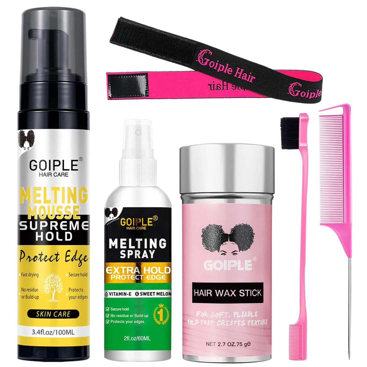 WOZUTUNT lace-melting-mousse bottle for long-lasting wig adhesion and invisible finish