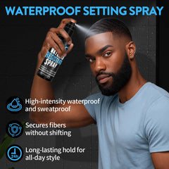 WOZUTUNT Waterproof hairline enhancer spray in action on damp weather.
