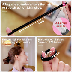 Wraphit soft elastic hair tie closeup highlights comfortable stretch for long wear