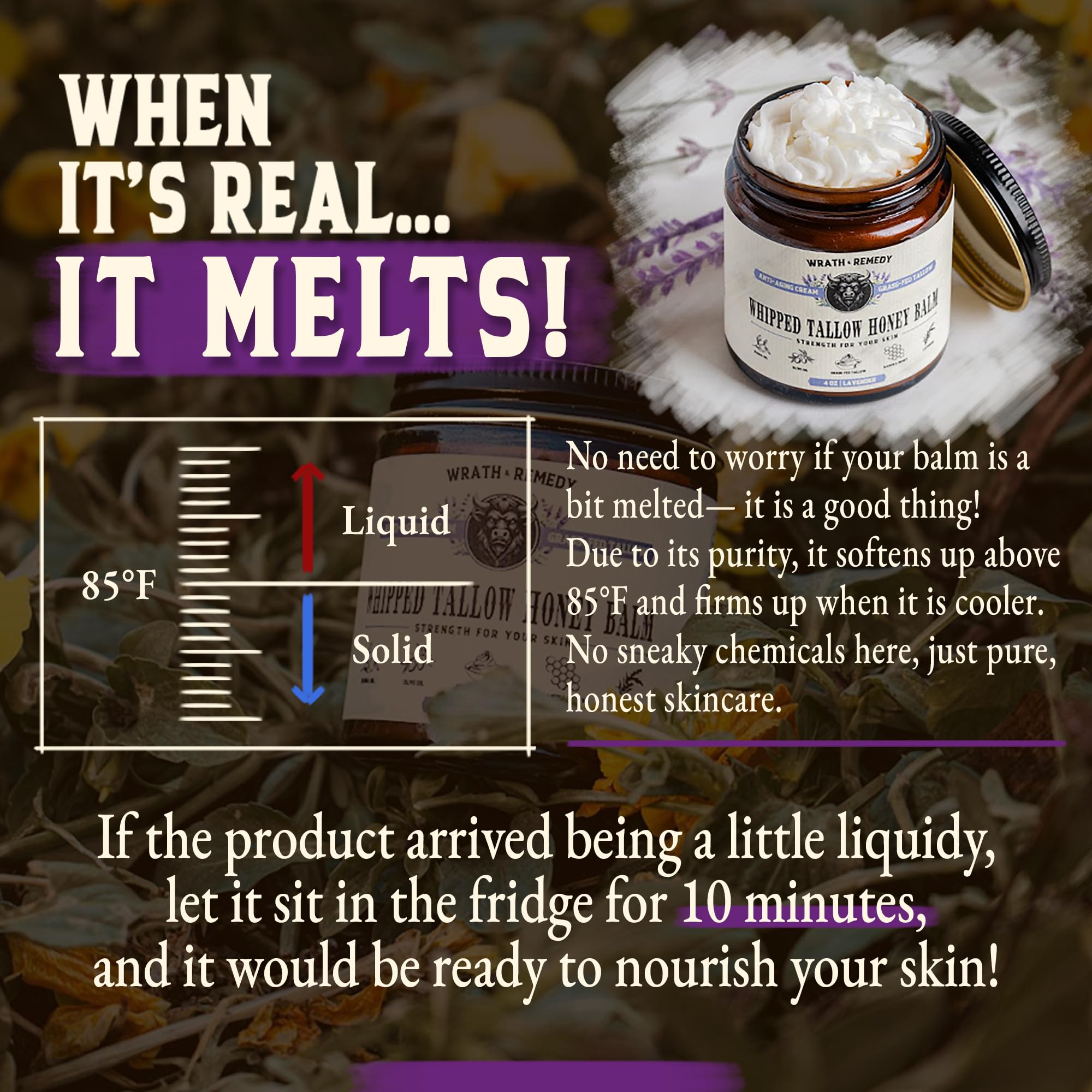 Wrath & Remedy for sensitive skin benefits from gentle lavender scent and nourishing balm.