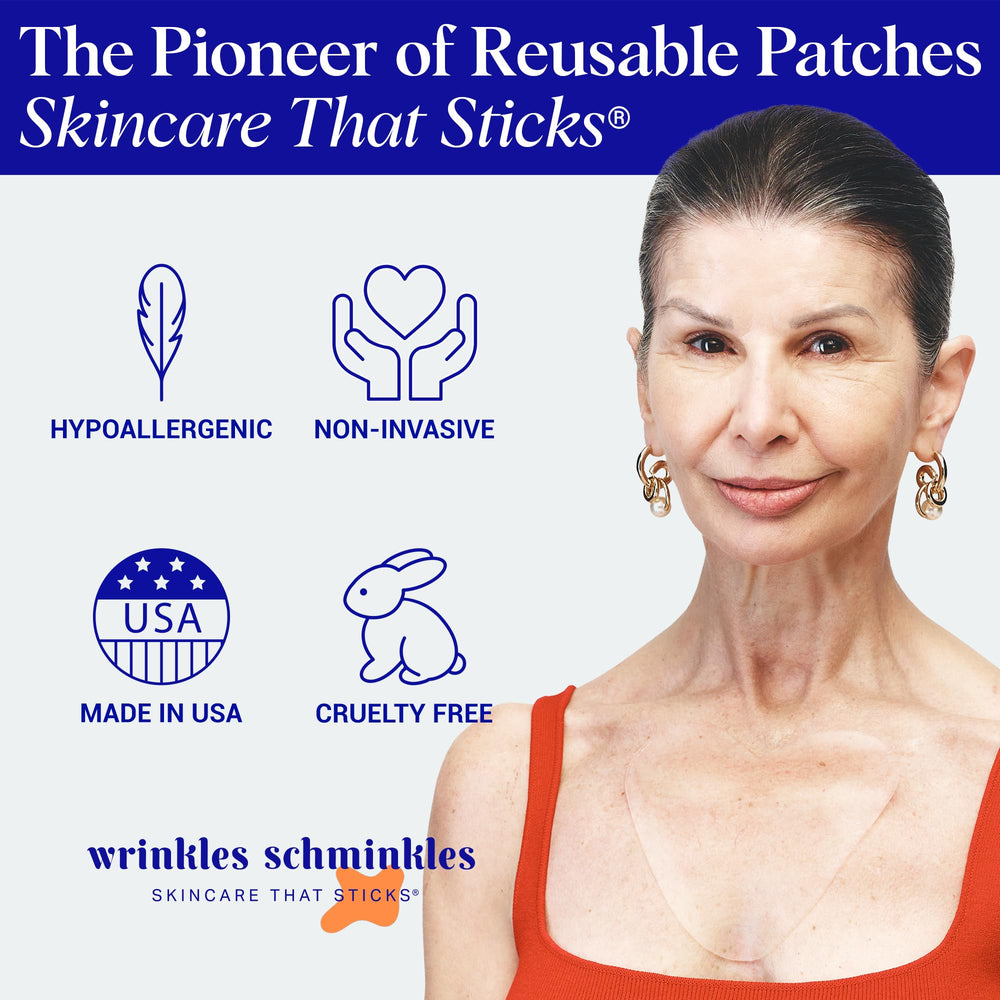 USA-made Wrinkles Schminkles chest patch using high‑grade silicone