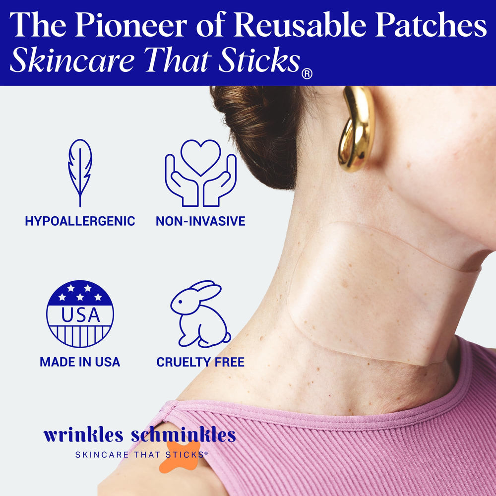 Wrinkles Schminkles patch worn overnight beside the bed for convenience.