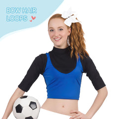 WRNZL Cheer Bows 8-inch white side view, lightweight hair accessory