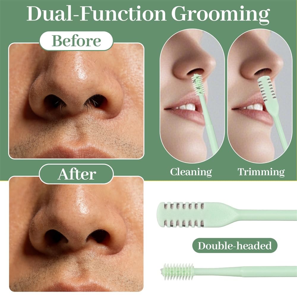 Wrusuh nose trimmer features silicone tail bristle for cleanup.