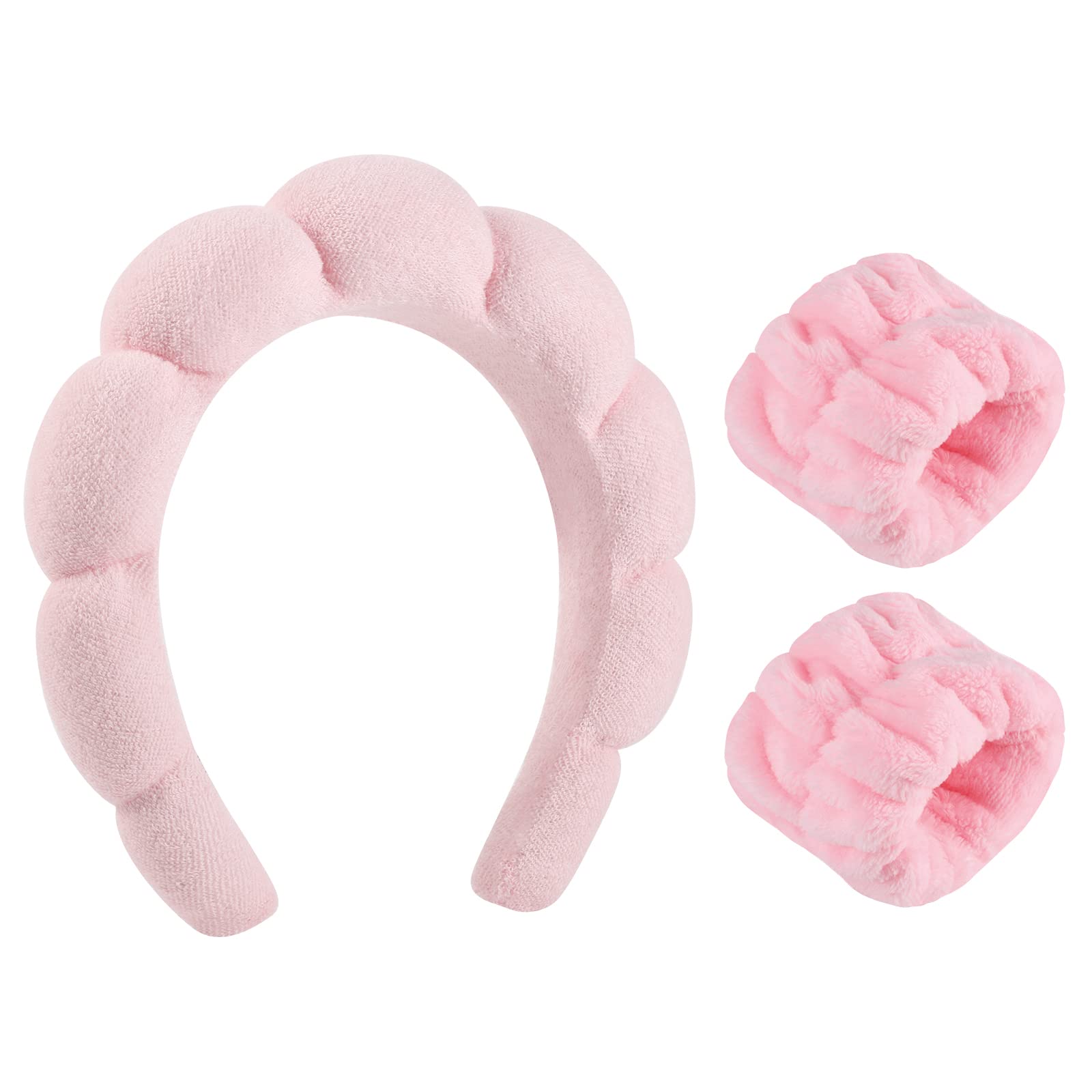 WSICSE banda-cabello spa rosa mantiene el cabello recogido durante la limpieza