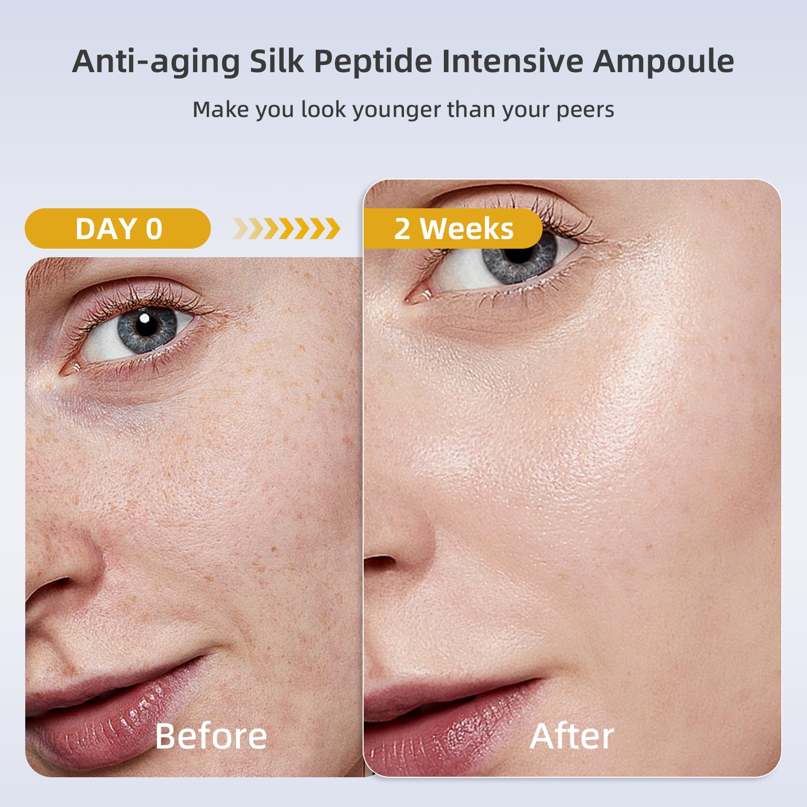 WSNDNSWR Silk Peptide Intensive Lifting Ampoule reveals a subtle glow for radiant skin.