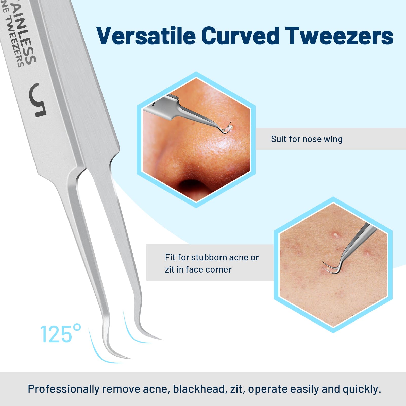 WSYUB angled tips demonstrate precise plucking around nose and eyes
