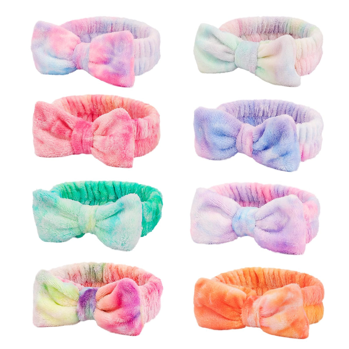 WSYUB bandas spa para lavado facial en 8 colores, cómodo y suave.
