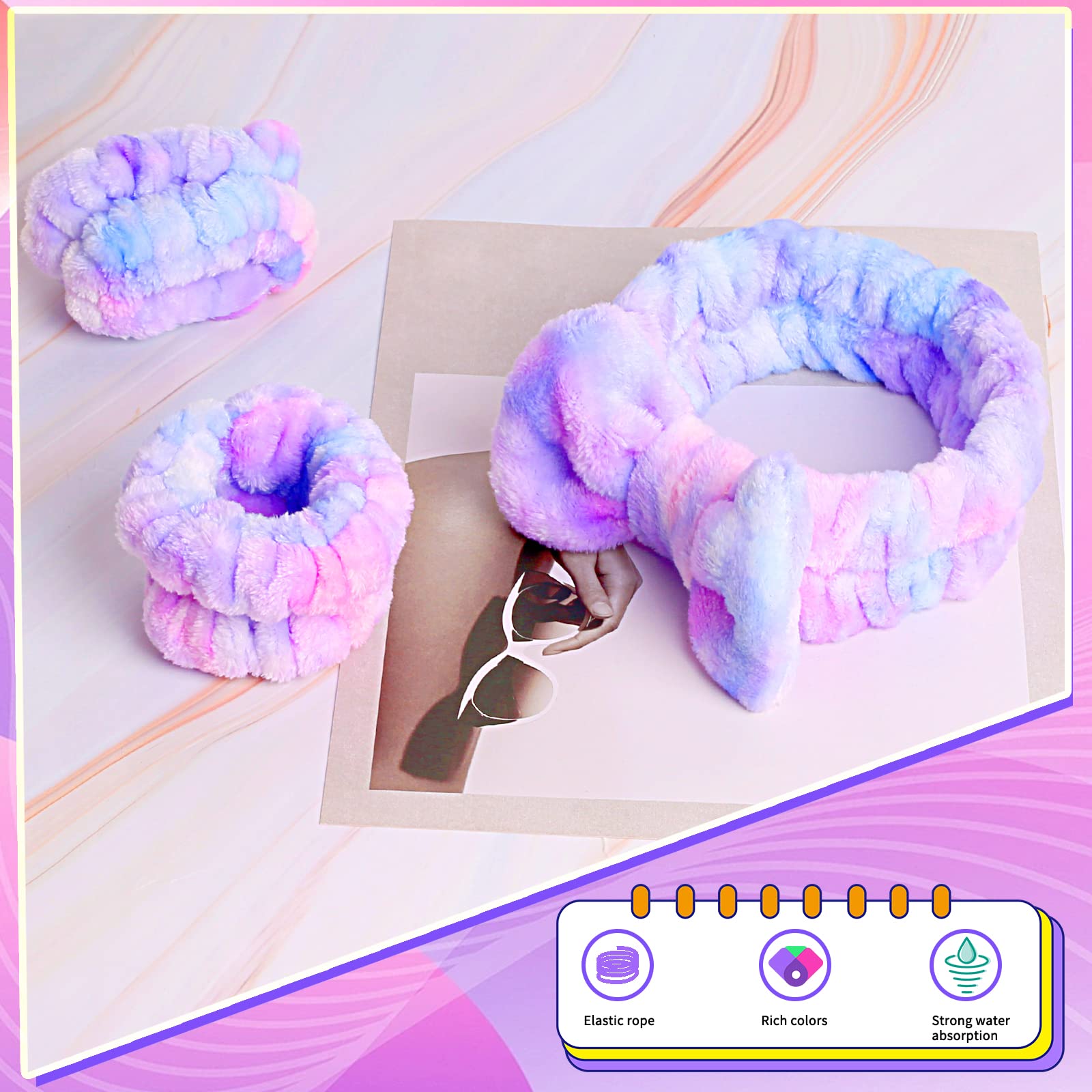 WSYUB headband in use during face washing to keep hair dry